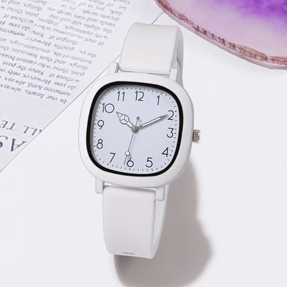 Montre à quartz avec bracelet en silicone, boîtier carré, schème de couleurs MSI,