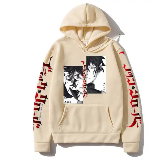 Sweat-shirt à capuche avec emblème de l'escouade de taureaux noirs, dessin animé Yami Asta, chevaliers magiques, pour hommes et femmes, décontracté, Harajuku, Streetwear
