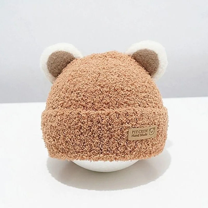 Bonnets de protection des oreilles pour bébés garçons et filles, chapeaux pour tout-petits, bonnet chaud pour bébé, chapeaux en laine douce pour enfants, mignons, hiver