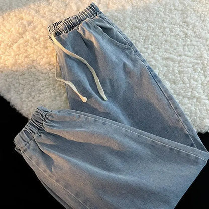 Jeans rétro à jambe droite de style Hong Kong, High Street, Jeans polyvalents, Pi Shuai, Neuf points, Marque At ChimBrand, Printemps et automne, Nouveau, 2024