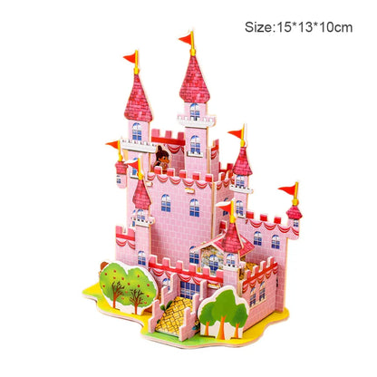 Modèle de Construction de château de dessin animé, carte en papier 3D, Puzzle, jouets pour enfants, jouets éducatifs d'intérêt faits à la main