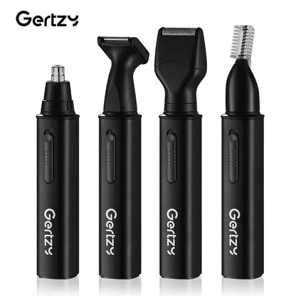 1 kit tondeuse à cheveux rechargeable pour oreilles et nez - chargement USB, 4 têtes interchangeables, design portable pour hommes et femmes