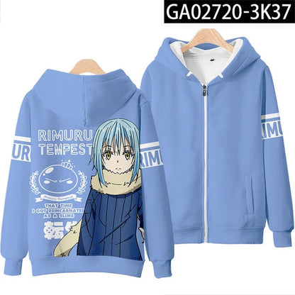 Sweats à capuche Anime Rimuru Tempest pour hommes et femmes, sweat à manches longues, vêtements Streetwear, costume Cosplay