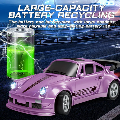 Voiture RC à quatre roues motrices, télécommande, voiture de cascade de bureau, Proportions complètes, Mini voiture de course à dérive, jouet modèle cadeau pour garçon, 1/64