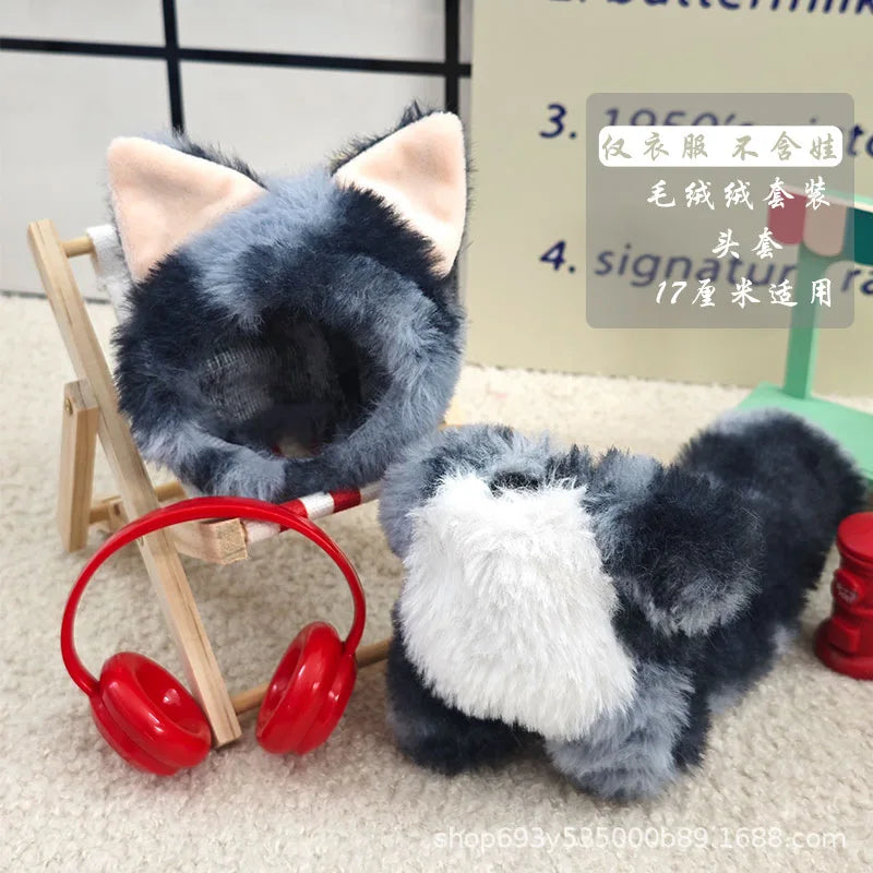 Nouveau pour Labubu tissu transfiguration Kawaii chat 17 cm Velcro poupée mignon habiller peluche jouet vêtements fille cadeau