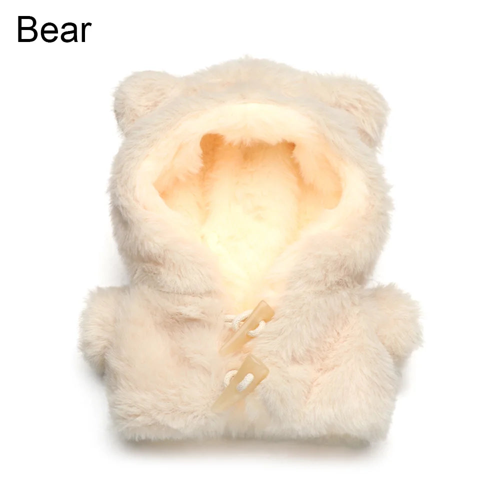 Vêtements de poupée idole de 20cm, jolis poupées en peluche en coton, manteau en peluche, lapin, ours, tigre, Mini corne, boucle, vêtements de poupée