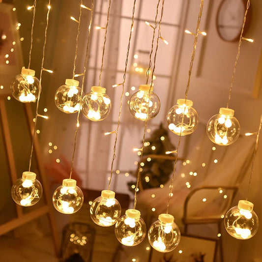 Noël 2024 Led lumières décoration fée chaîne pour chambre feston lumière rideau guirlande fête mariage nouvel an chambre salon