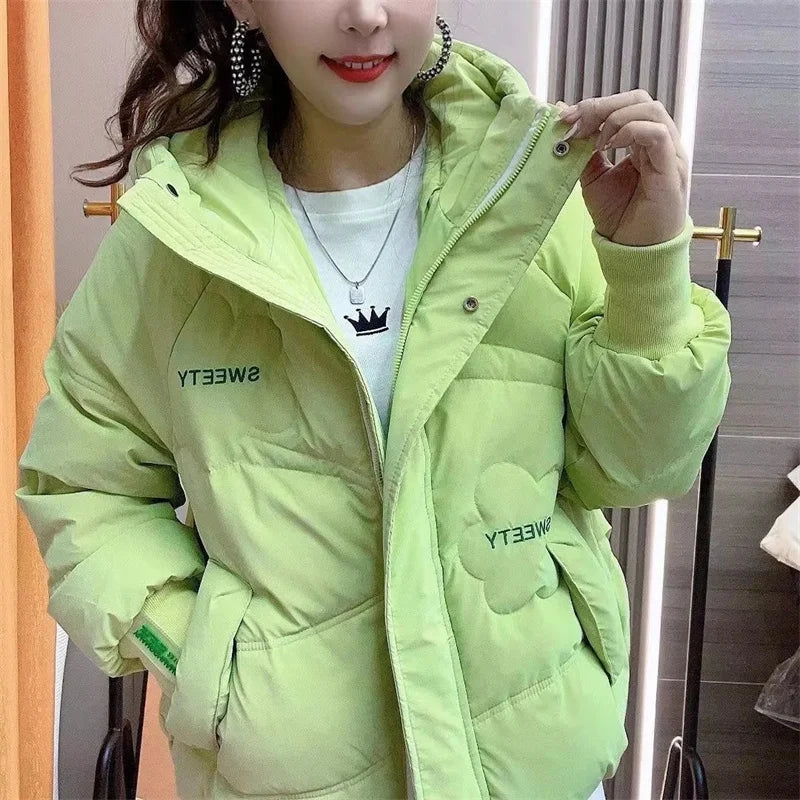 IOQRCJV Parka chaude bouffante à manches longues pour femme,