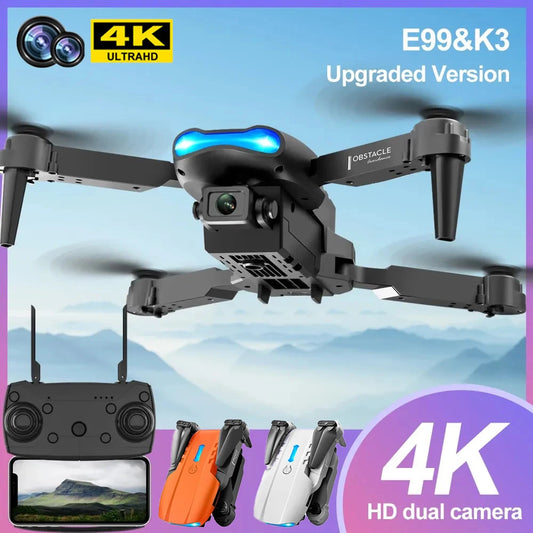 E99 K3 Pro 4k Drone HD caméra grand Angle Mode de maintien élevé pliable Mini Dron WIFI photographie aérienne RC quadrirotor jouets hélicoptère