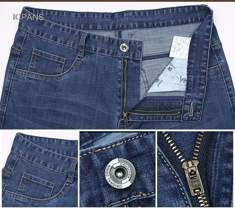 Jean Denim Fin pour Homme, Pantalon Droit, Décontracté, Bleu, Noir, Gris, Vêtements d'Été, Taille 40 42