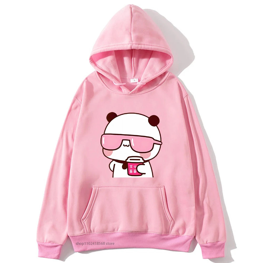 Sweat à capuche imprimé dessin animé Bubu Dudu pour hommes et femmes, sweats à capuche chauds, pull Kawaii, sweat Harajuku pour couple, sweat à capuche en polaire