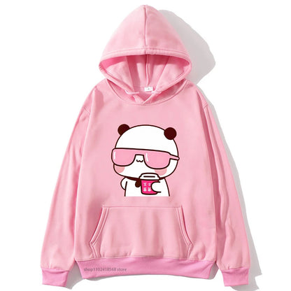 Sweat à capuche imprimé dessin animé Bubu Dudu pour hommes et femmes, sweats à capuche chauds, pull Kawaii, sweat Harajuku pour couple, sweat à capuche en polaire