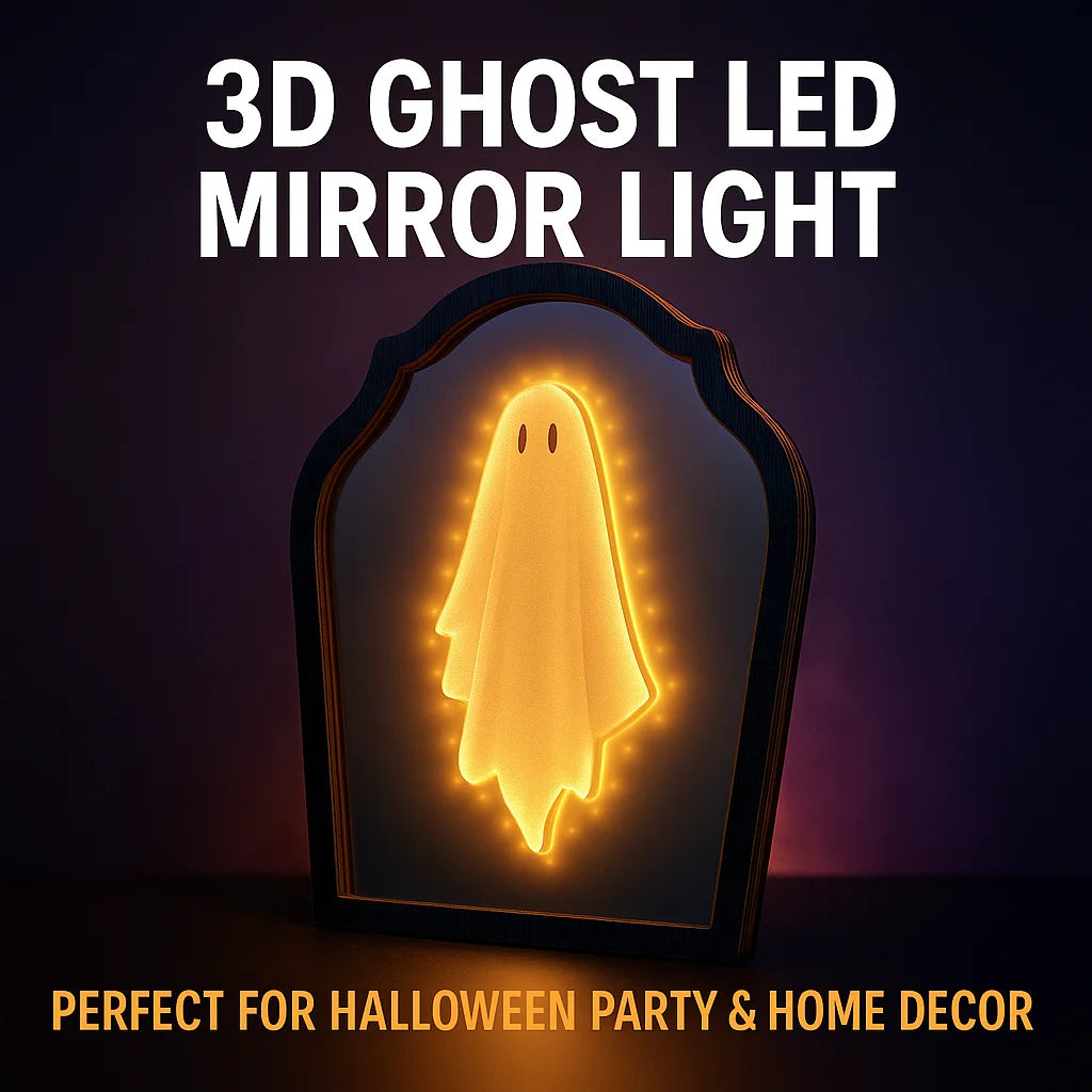Miroir hologramme fantôme d'halloween, Illusion effrayante, décoration murale LED, maison hantée, ornement de farces effrayantes