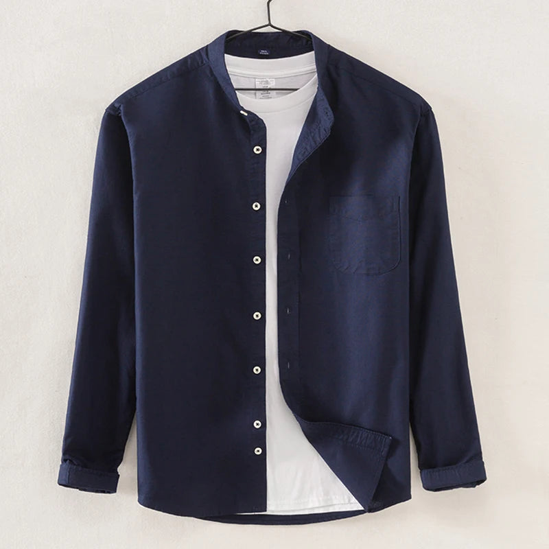 Chemises à manches longues pour hommes, style chinois, 100% coton, streetwear décontracté, médicaments, vêtements à la mode