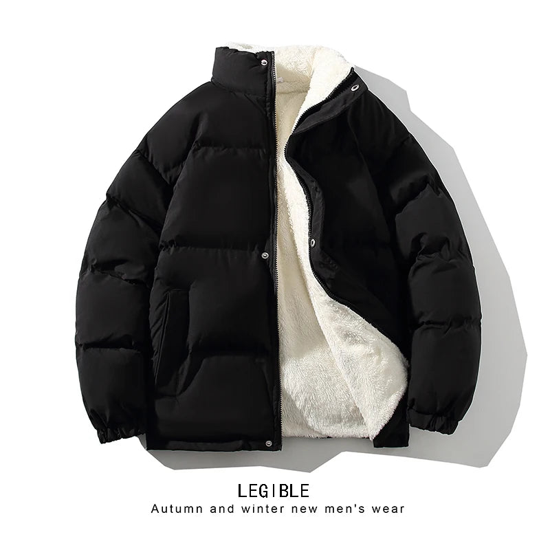 LEGIBLE-Veste zippée à capuche pour homme, Parkas optiques, Manteau chaud, Hiver 2024