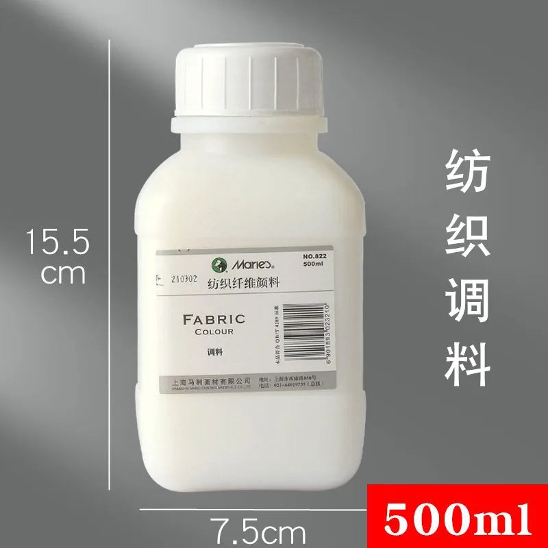 Bouteille d'assaisonnement textile en plastique, agent moyen, blanc laiteux, mélange acrylique, liquide, peinture d'art, fournitures professionnelles, 50 ml, 500ml