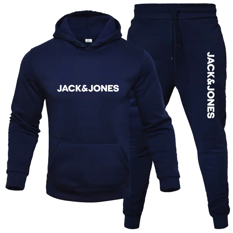 Ensemble à capuche automne/hiver 2025 pour hommes, ensemble à capuche + pantalon de survêtement en laine à la mode pour vêtements de sport, ensemble de vêtements de sport de course décontractés