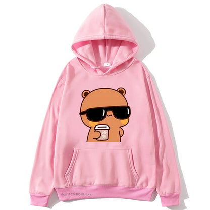 Sweat à capuche imprimé dessin animé Bubu Dudu pour hommes et femmes, sweats à capuche chauds, pull Kawaii, sweat Harajuku pour couple, sweat à capuche en polaire