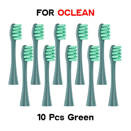 Têtes de brosse à dents de rechange, 10 pièces, pour Oclean, gamme complète, buses DuPont souples, scellées sous vide, emballées
