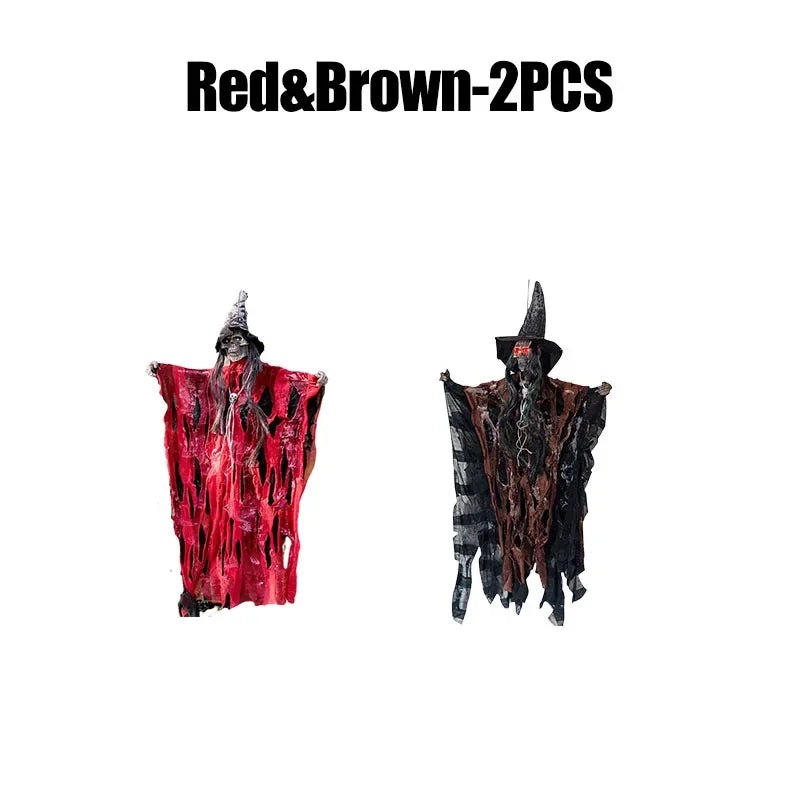 Pendentif Effrayant à Commande Vocale pour Halloween, Crâne, Fantôme, Ornements pour Pelouse, Jardin, ix, Accessoires de Décoration de Maison Hantée