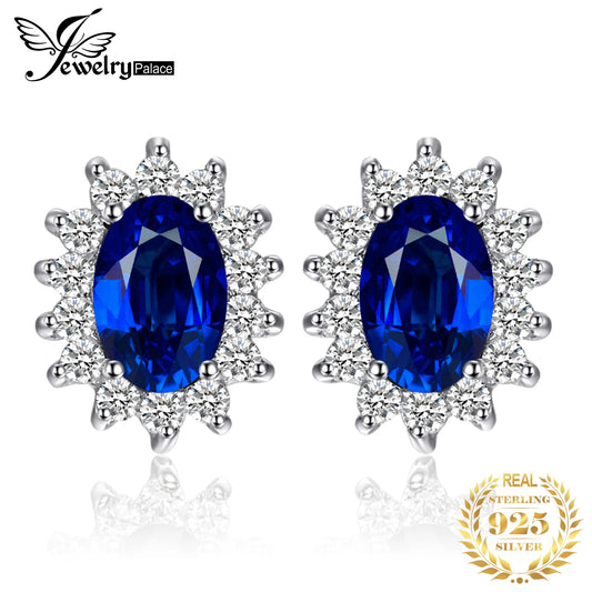 JewelryPalace – boucles d'oreilles en argent Sterling 925, saphir bleu, rubis, améthyste naturelle, grenat, péridot, topaze,