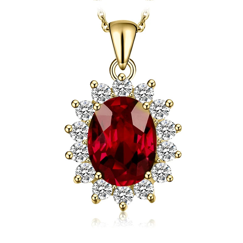 JewelryPalace – collier avec pendentif , en argent Sterling 925, création d'un saphir bleu, rubis, imitation émeraude, sans chaîne