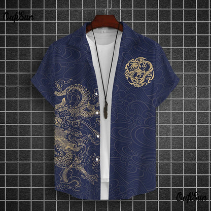 Chemises à manches courtes pour hommes, vêtements graphiques Y-Dragon, chemises 3D, streetwear décontracté, mode, été, déclin, chemisier masculin, 2024
