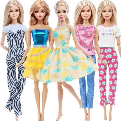 5 ensemble 3 ensemble fait à la main mode Ba poupée Bie tenue tenue décontracté quotidien chemisier chemise gilet bas pantalon jupe vêtements accessoires jouets