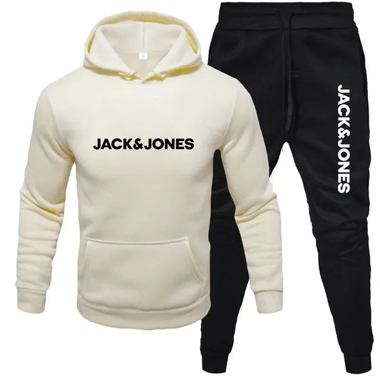 Ensemble à capuche automne/hiver 2025 pour hommes, ensemble à capuche + pantalon de survêtement en laine à la mode pour vêtements de sport, ensemble de vêtements de sport de course décontractés