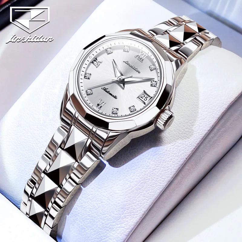 JSDUN nouvelle montre étanche pour femme montre mécanique automatique en acier tungstène de haute qualité pour femme