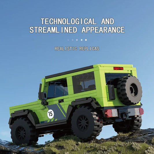 Blocs de construction de véhicules tout-terrain de ville, modèle de voiture de course SUV, briques de queue de voyage connectables, jouets de bricolage, cadeaux de vacances pour enfants, 413 pièces