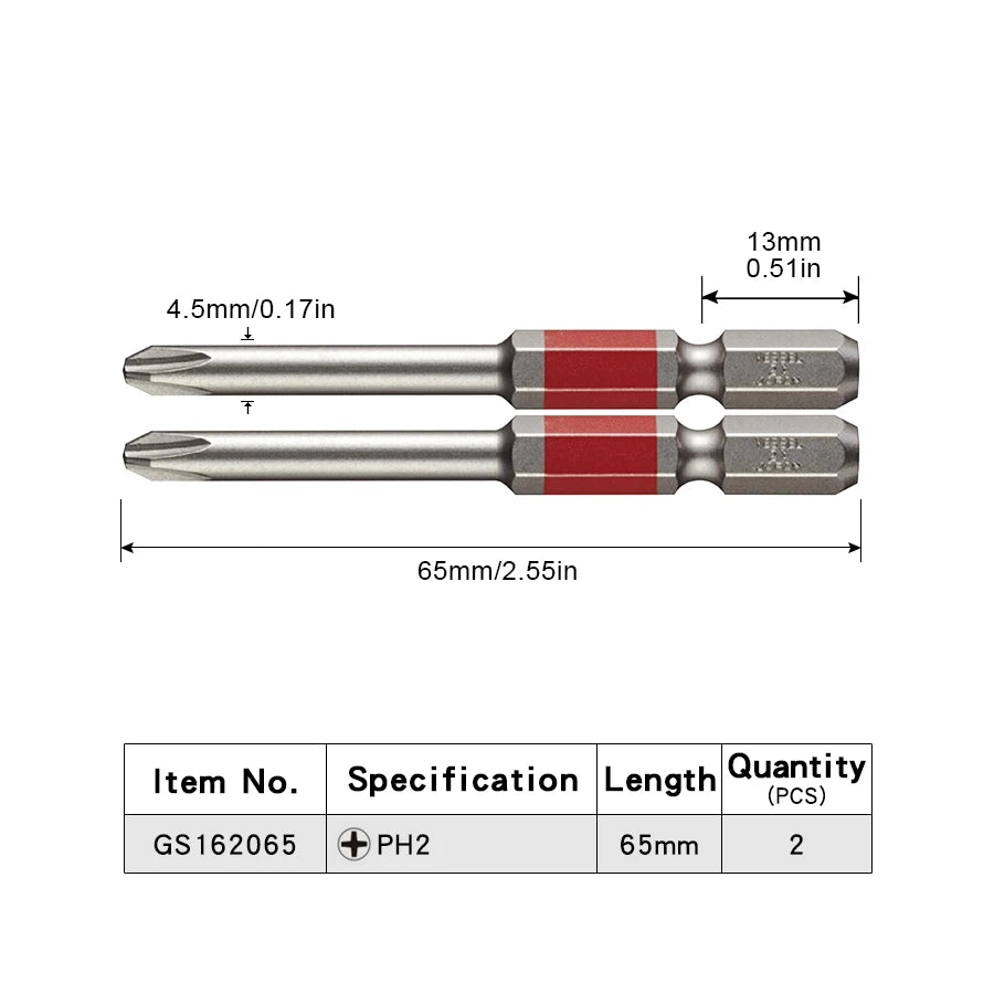 VESSEL-Jeu d'embouts de tournevis pour Phillips et vis à fente, embout magnétique à tête unique, accessoires pour outils à main, série NO.GS16