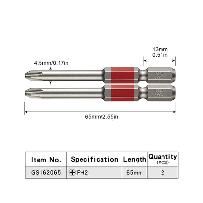 VESSEL-Jeu d'embouts de tournevis pour Phillips et vis à fente, embout magnétique à tête unique, accessoires pour outils à main, série NO.GS16