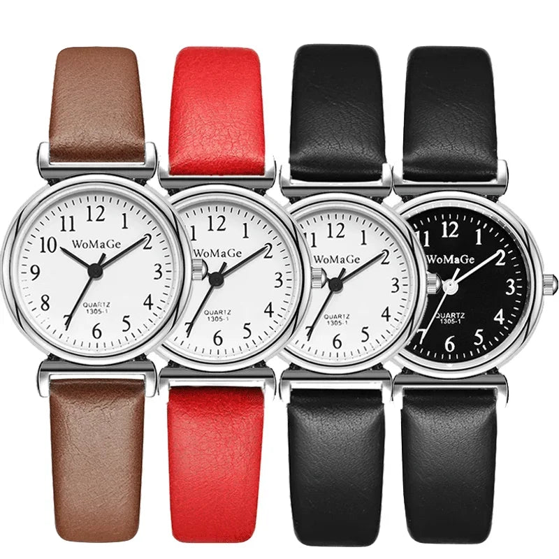 Femmes montres Vintage petit cadran montre bracelet en cuir doux décontracté dames Quartz horloge montres