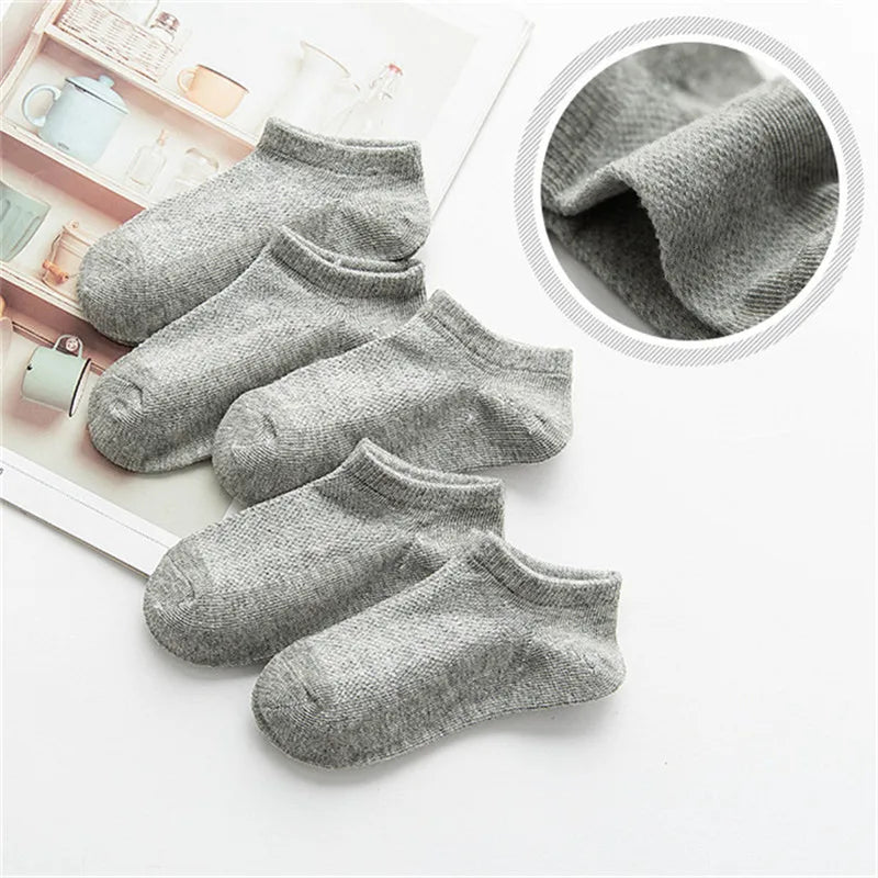 5 paires/lot enfants chaussettes garçon fille coton mode respirant maille chaussettes printemps été haute qualité 1-12 ans enfants cadeaux d'anniversaire