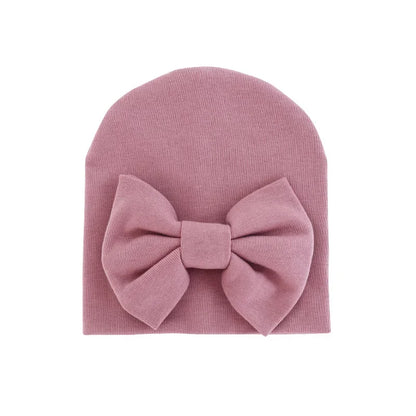 Chapeau avec nœud en coton pour bébé fille, casquette chaude pour nouveau-né, bonnet pour bébé, accessoires solides, 2020