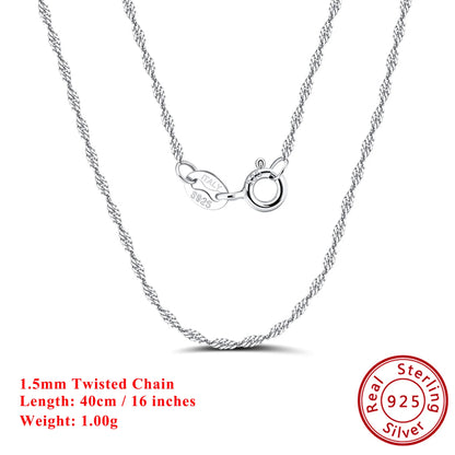 Effie Queen Chic 925 en argent Sterling chaîne de base ras du cou Simple collier bijoux exquis pour hommes et femmes tenue décontractée SC07
