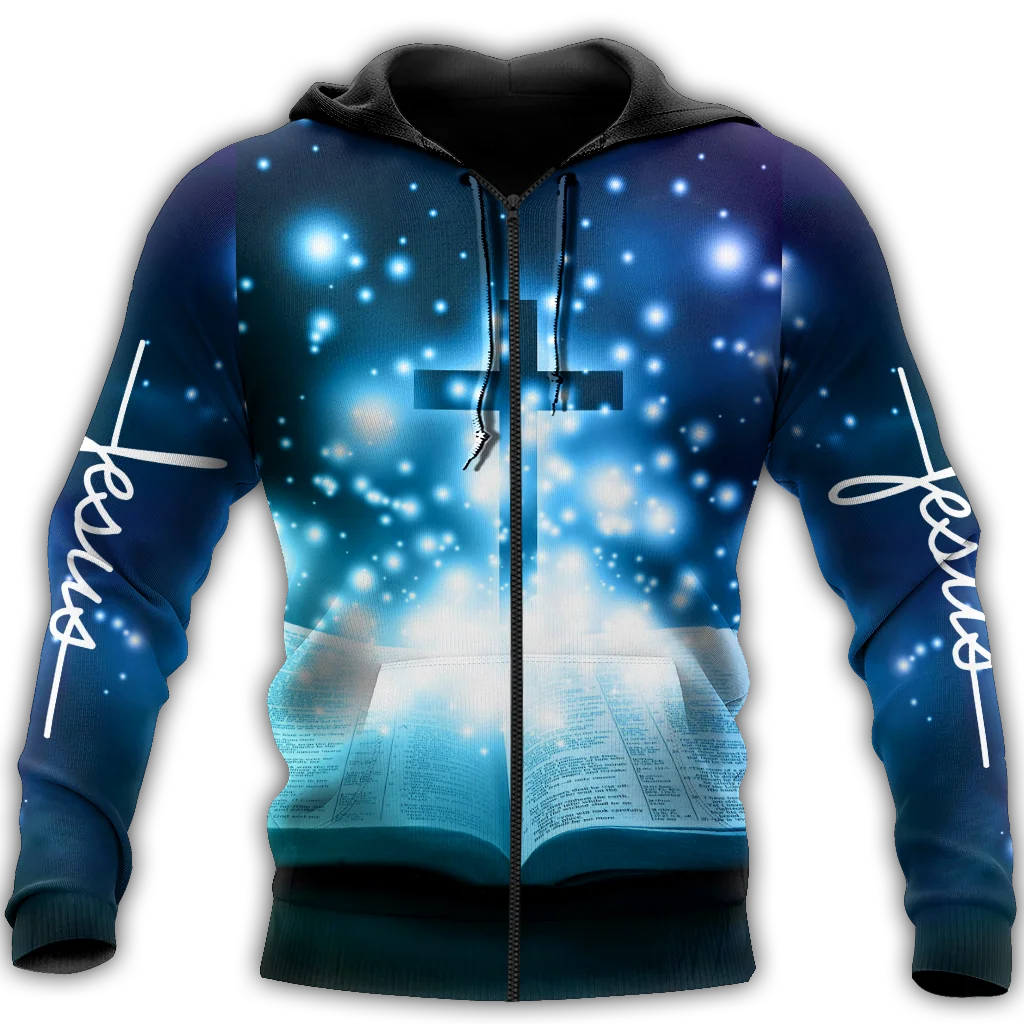 Sweat à capuche à fermeture éclair pour hommes, imprimé croix de jésus en 3D, dieu, Cool, Harajuku, chevaliers templiers, pull à manches longues pour hommes, nouvelle collection automne et hiver