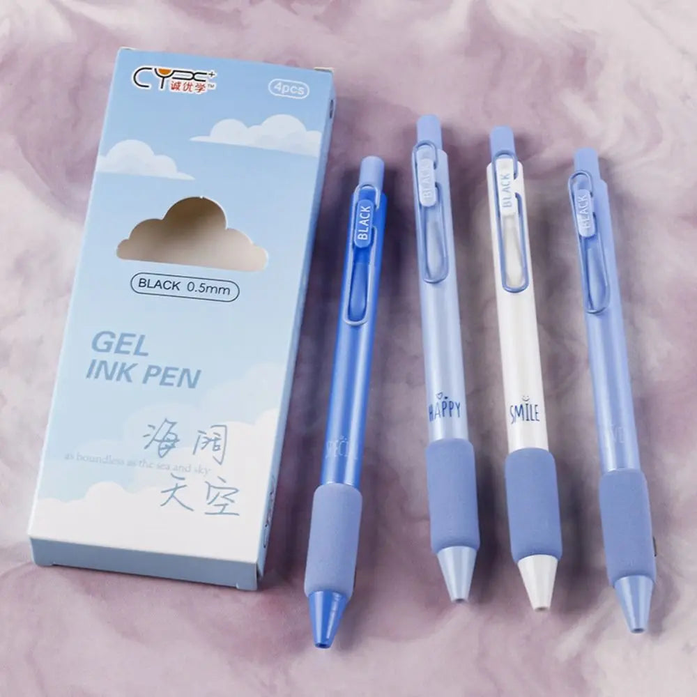 Stylo Gel 0.5mm, stylo à bille à encre de couleur noire, 4 pièces
