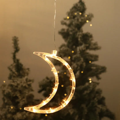 Lampes suspendues à ventouse pour la décoration intérieure, lampes de Noël, décoration de fenêtre, nouvel an