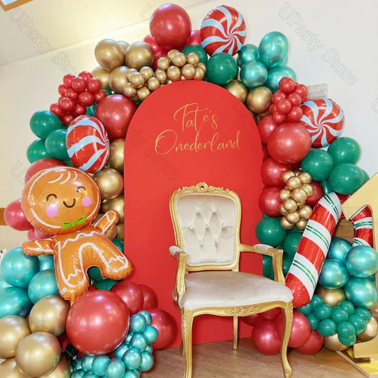 Guirxiété de Ballons de Bonbons de Noël, Cadeau, Elk, Canne Bonbon, Pain d'Épice, Homme, Père Noël, Utiliser un Arc, Décor de ix
