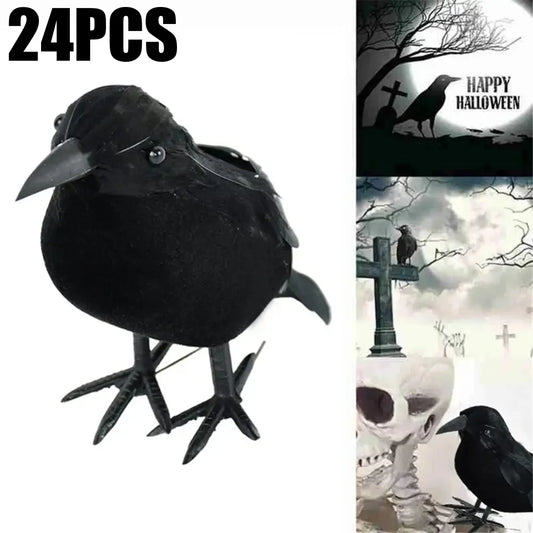 Simulation de Corbeau Noir pour Décoration d'Halloween, Répulsif à Oiseaux, Lutte Antiparasitaire, Pigeon, Jardin, Extérieur