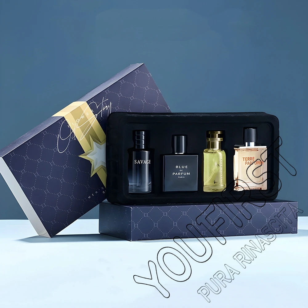 Marque de luxe Parfum hommes Cologne Parfums Homme coffret cadeau 4 pièces ensemble 100ml Parfums Masculinos naturel Floral fruité parfum SprayLuxu