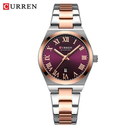 CURREN montre femmes,  Bracelet en acier inoxydable montres analogiques Date