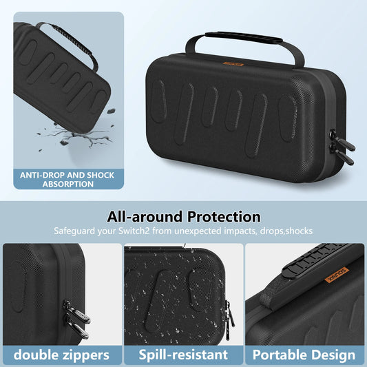 Carrying Case for Switch 2 Slimline Model 2025, Protective Hard Case with 20 Game Card Slots, Portable Travel Organizer