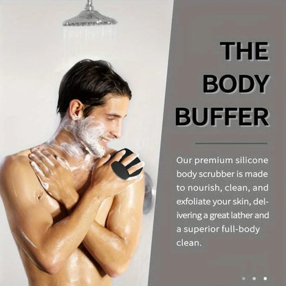 Exfoliant pour gentleman – Poignée ergonomique antidérapante, épurateur corporel en silicone souple pour une exfolie douce, facile à nettoyer et à rincer