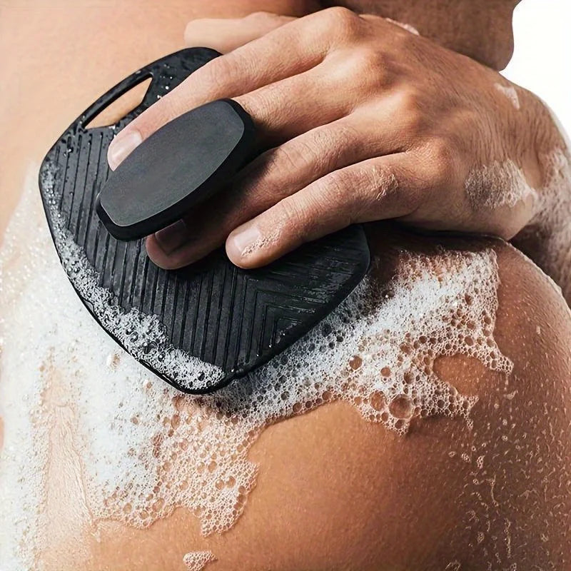 Exfoliant pour gentleman – Poignée ergonomique antidérapante, épurateur corporel en silicone souple pour une exfolie douce, facile à nettoyer et à rincer