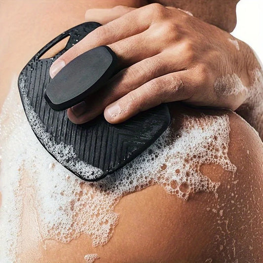 Exfoliant pour gentleman – Poignée ergonomique antidérapante, épurateur corporel en silicone souple pour une exfolie douce, facile à nettoyer et à rincer