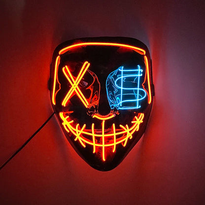 Halloween carnaval fête Costume décoration LED lumineuse masque Halloween masque LED masque éclairer masques de fête pour la fête lumineuse