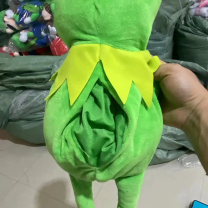 Kermit la grenouille drôle en peluche poupée marionnette à main cartable grenouille Animal en peluche grande poupée Ventriloquist Performance accessoires pour bébé